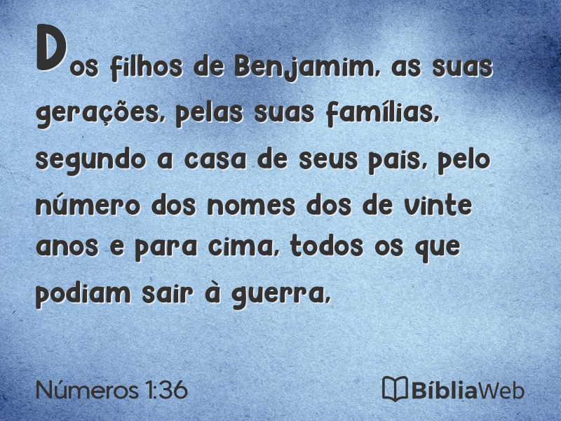 Números 1:36 em imagem para compartilhar