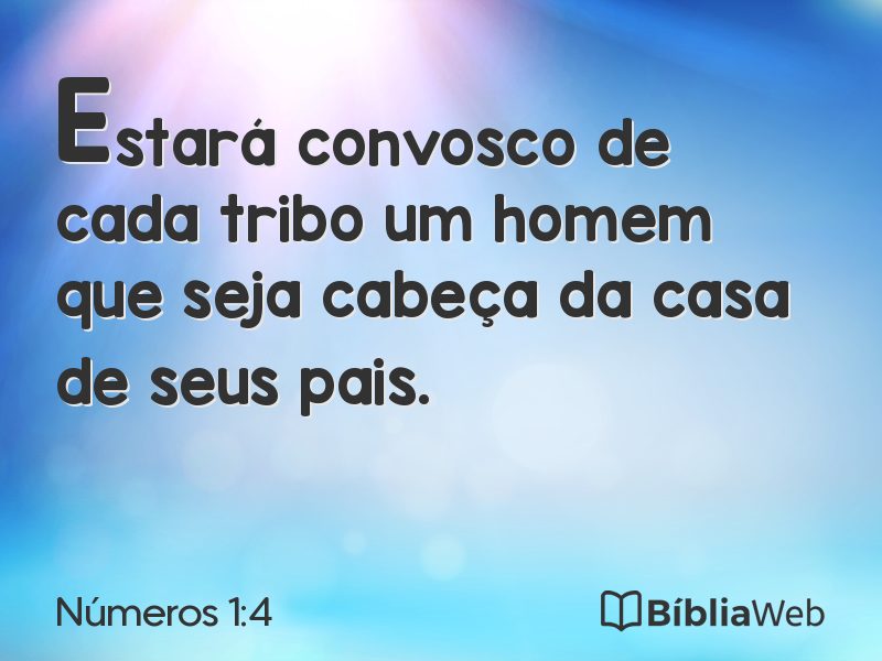 Números 1:4 em imagem para compartilhar