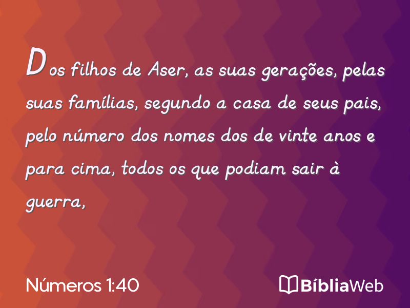 Números 1:40 em imagem para compartilhar