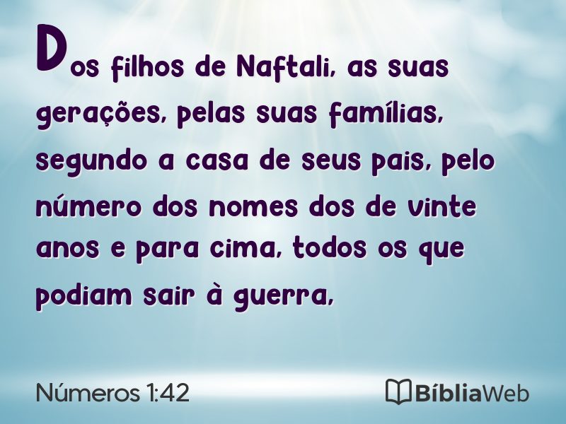 Números 1:42 em imagem para compartilhar