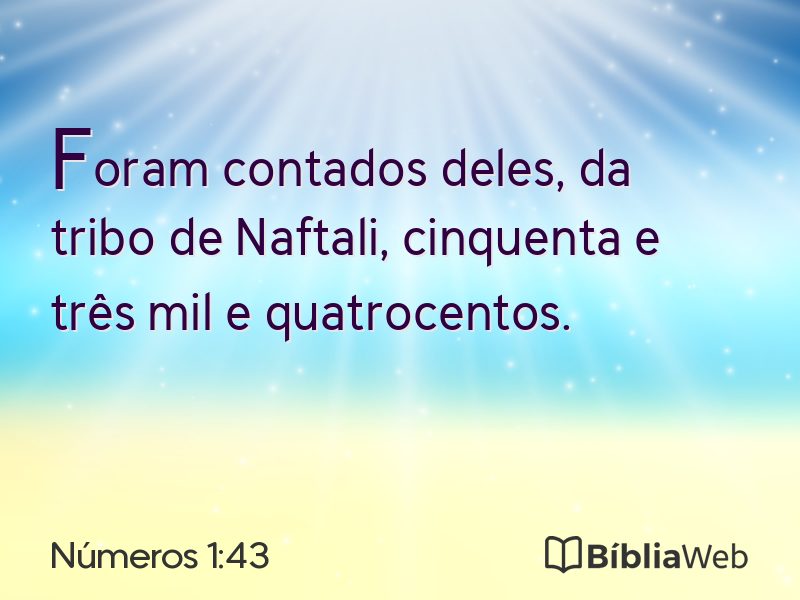 Números 1:43 em imagem para compartilhar