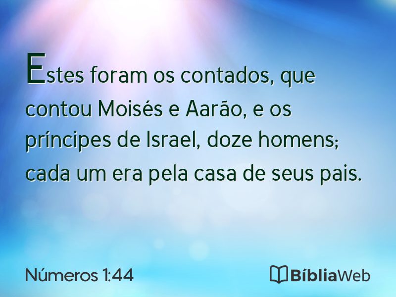 Números 1:44 em imagem para compartilhar