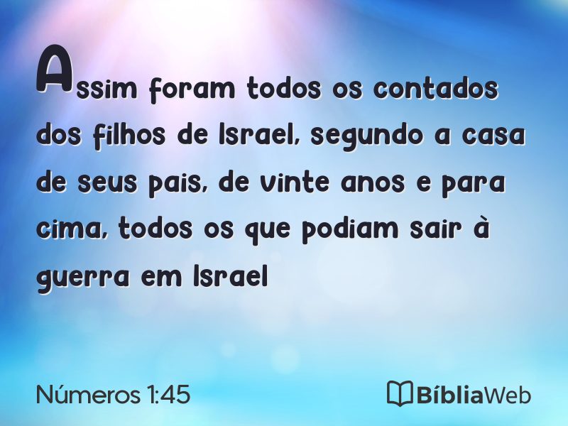 Números 1:45 em imagem para compartilhar