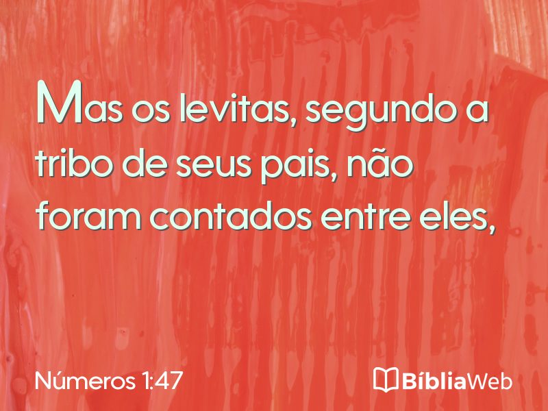 Números 1:47 em imagem para compartilhar