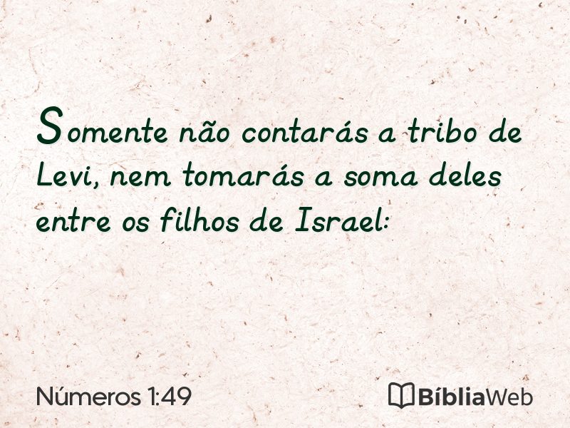 Números 1:49 em imagem para compartilhar