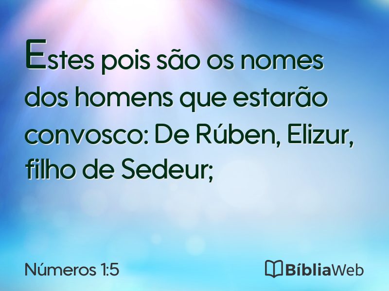 Números 1:5 em imagem para compartilhar