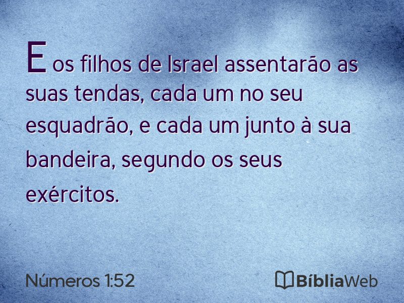 Números 1:52 em imagem para compartilhar
