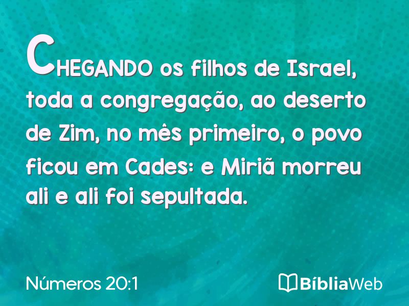 Números 20:1 em imagem para compartilhar