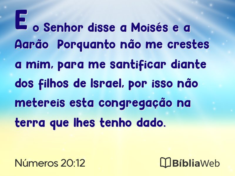 Números 20:12 em imagem para compartilhar