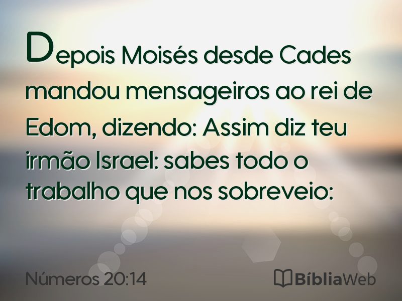 Números 20:14 em imagem para compartilhar