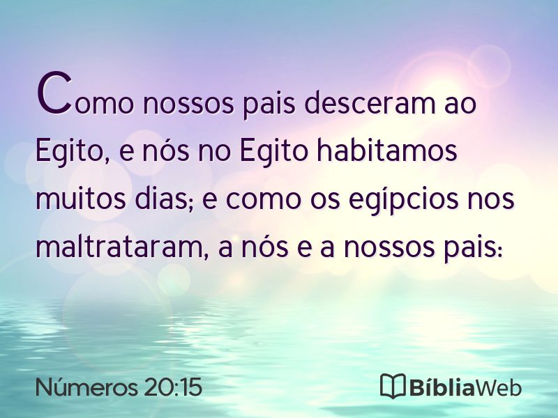 Números 20:15 em imagem para compartilhar