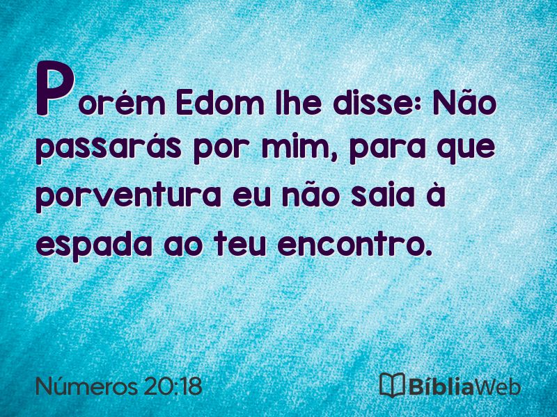 Números 20:18 em imagem para compartilhar