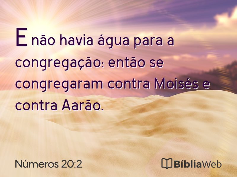Números 20:2 em imagem para compartilhar