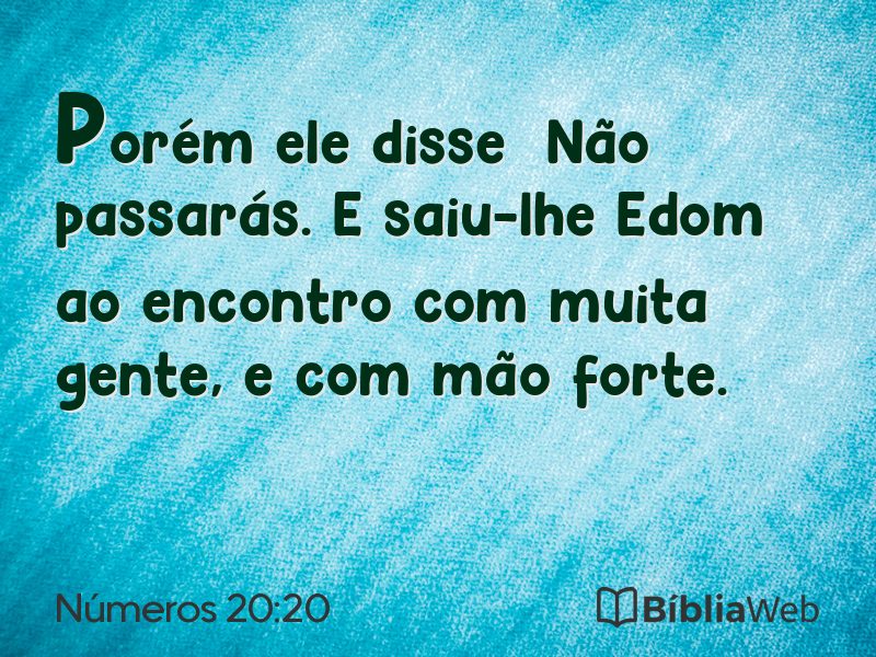 Números 20:20 em imagem para compartilhar