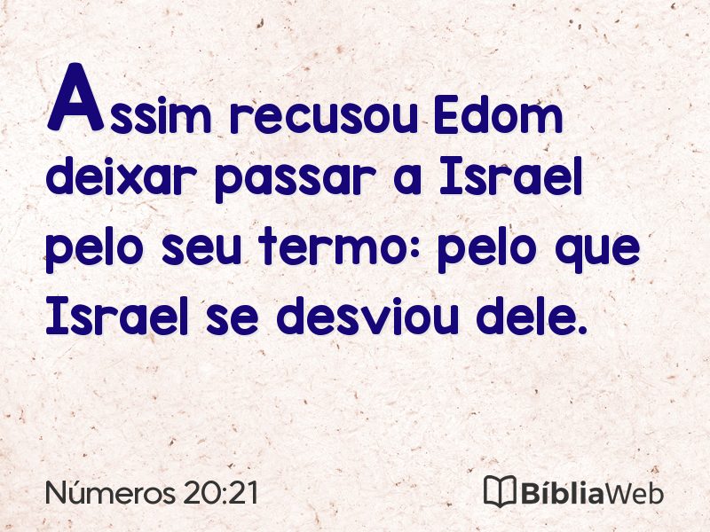 Números 20:21 em imagem para compartilhar