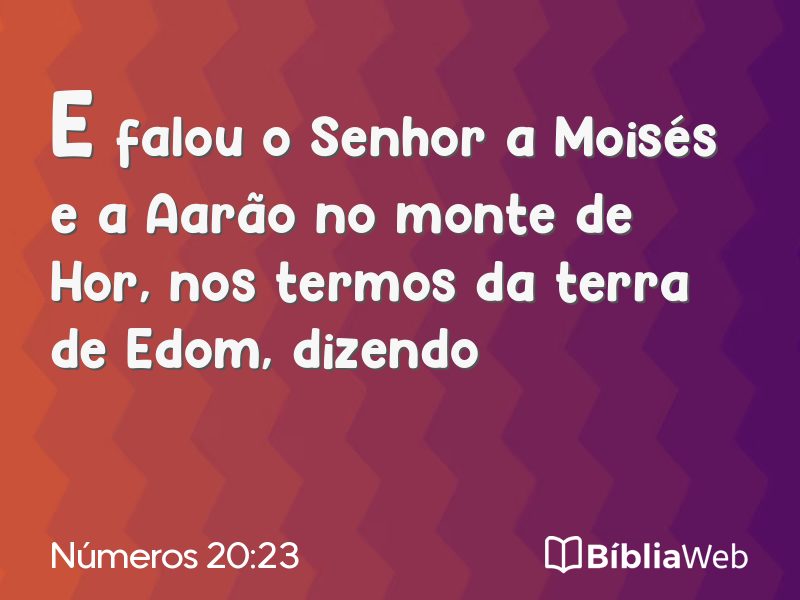 Números 20:23 em imagem para compartilhar