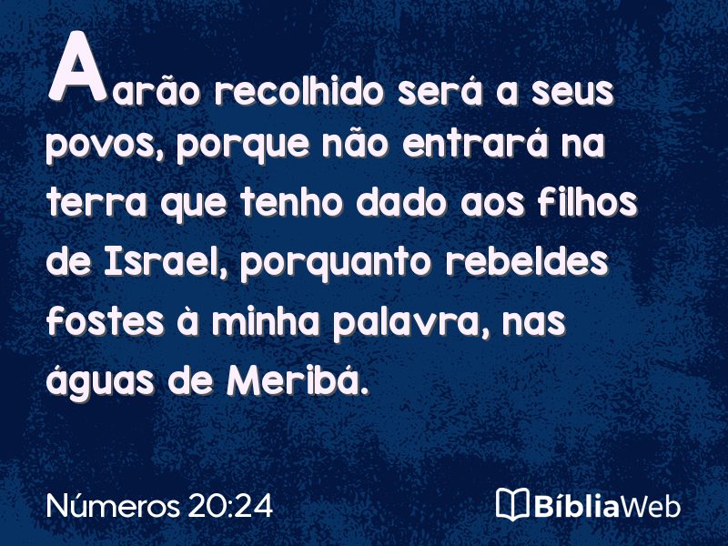 Números 20:24 em imagem para compartilhar