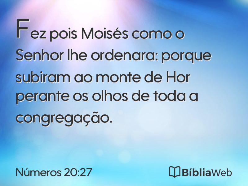 Números 20:27 em imagem para compartilhar