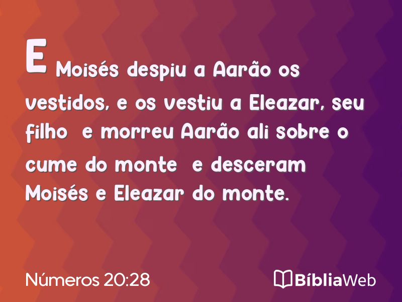 Números 20:28 em imagem para compartilhar