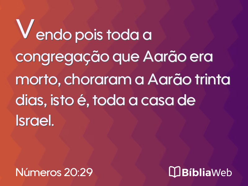 Números 20:29 em imagem para compartilhar