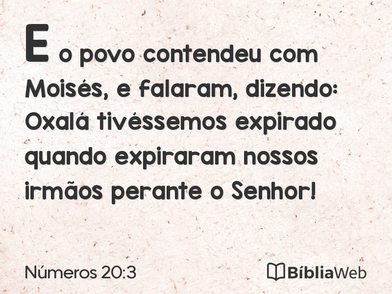 Números 20:3 em imagem para compartilhar