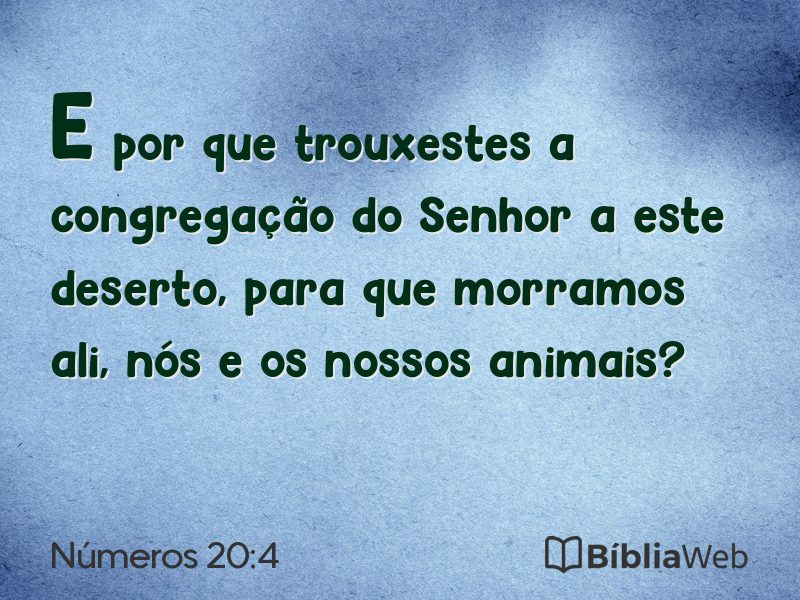 Números 20:4 em imagem para compartilhar
