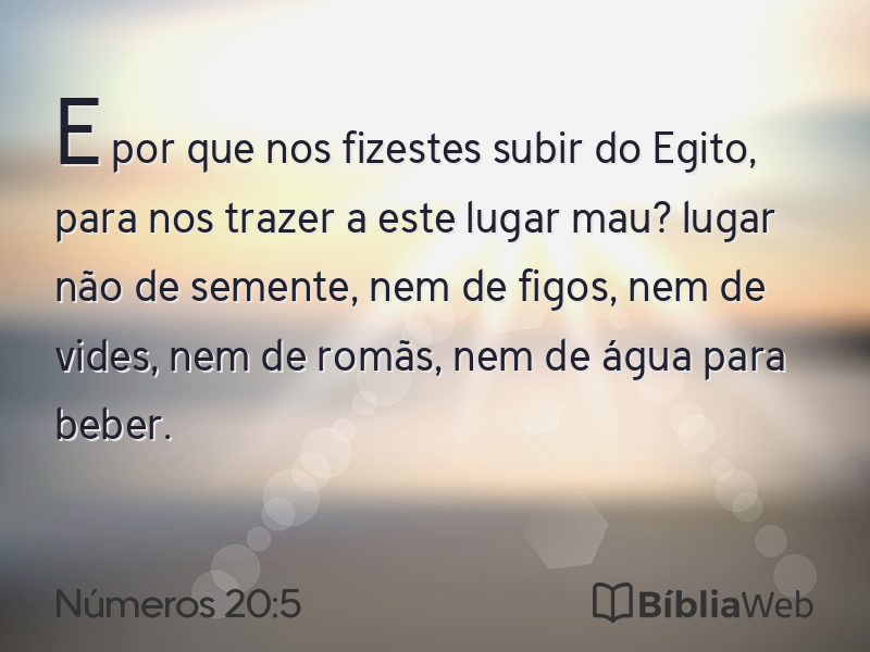 Números 20:5 em imagem para compartilhar