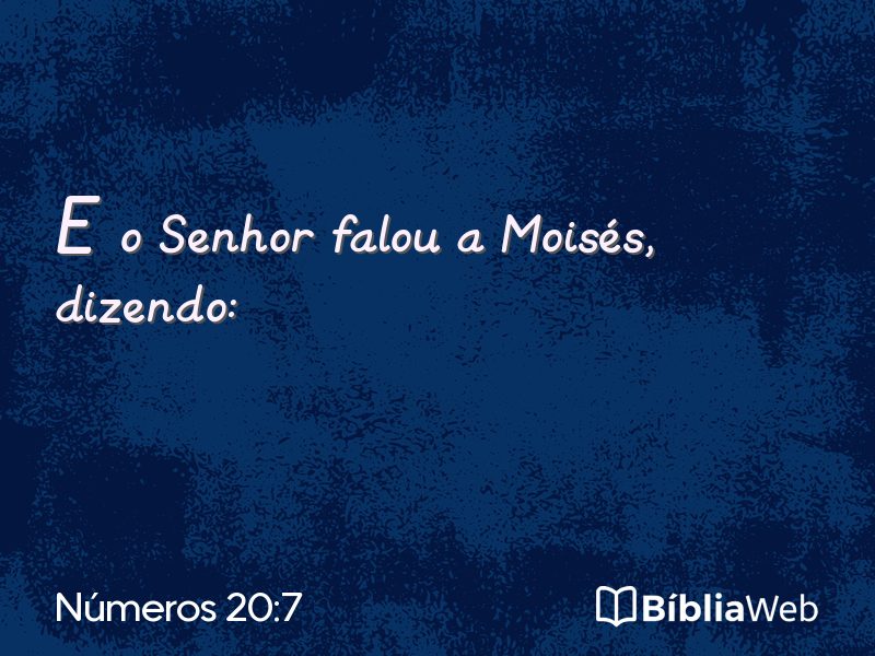 Números 20:7 em imagem para compartilhar