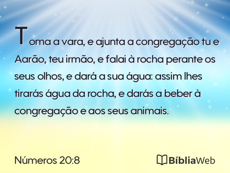 Números 20:8 em imagem para compartilhar