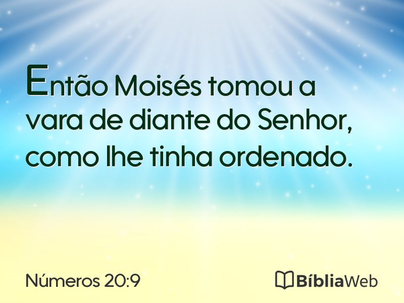 Números 20:9 em imagem para compartilhar