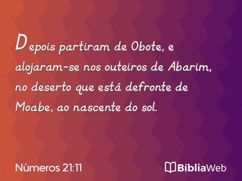 Números 21:11 em imagem para compartilhar