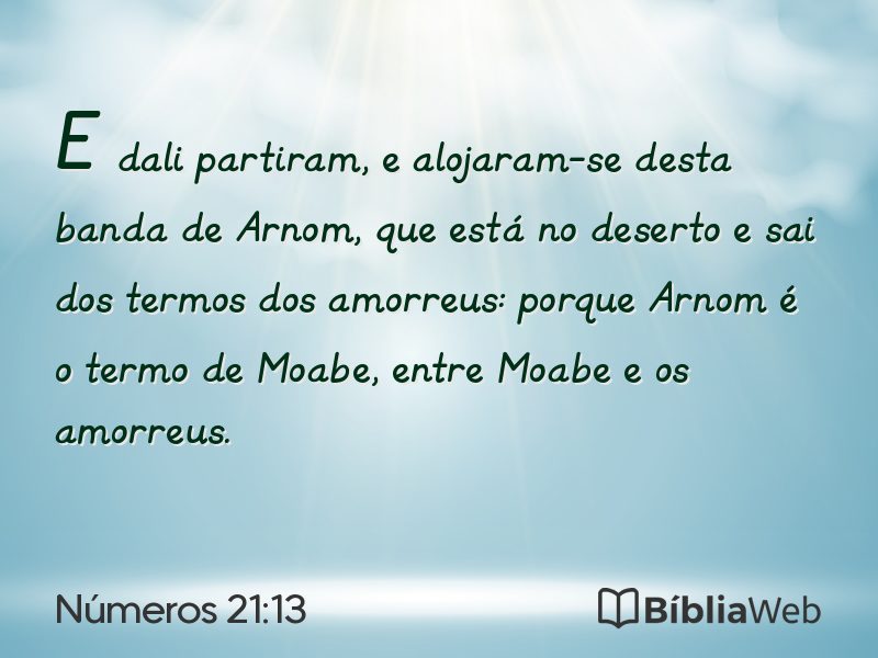 Números 21:13 em imagem para compartilhar
