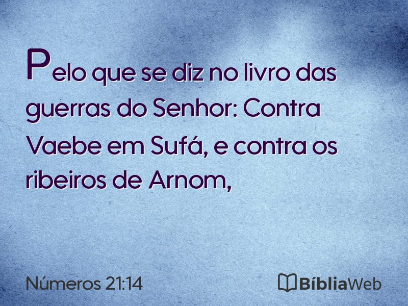 Números 21:14 em imagem para compartilhar