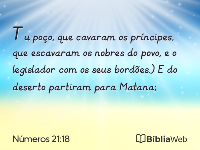 Números 21:18 em imagem para compartilhar