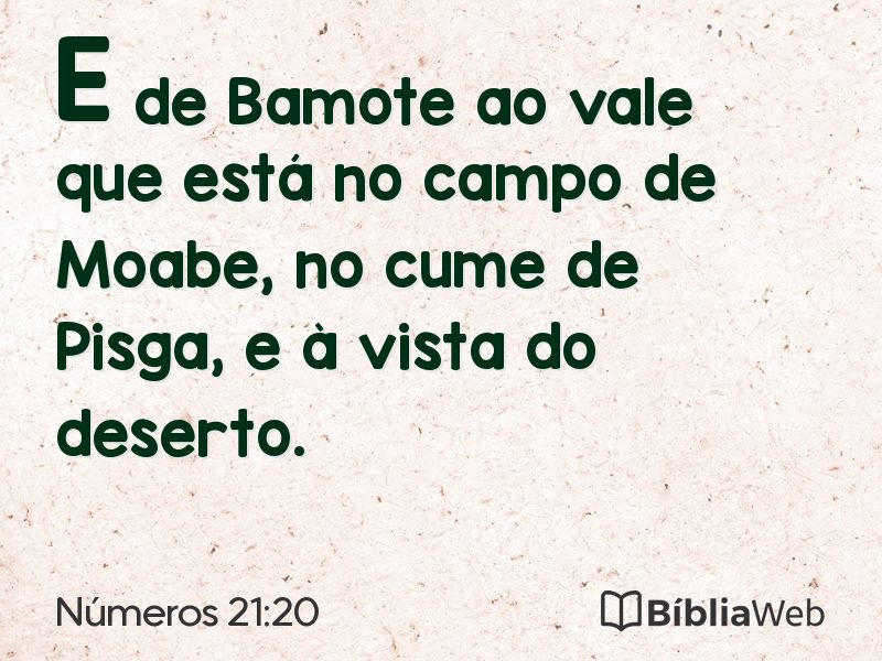 Números 21:20 em imagem para compartilhar