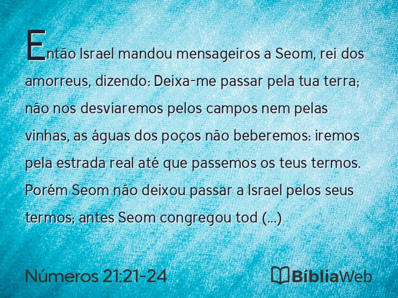 Números 21:21-24 em imagem para compartilhar