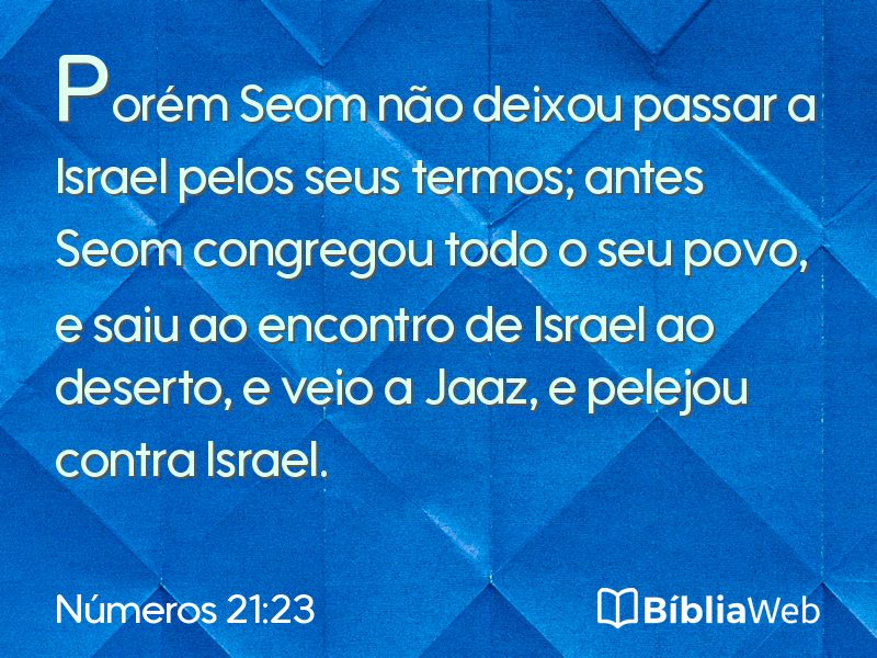 Números 21:23 em imagem para compartilhar
