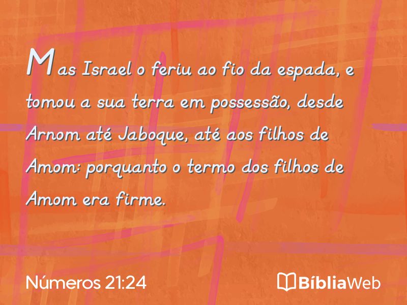 Números 21:24 em imagem para compartilhar