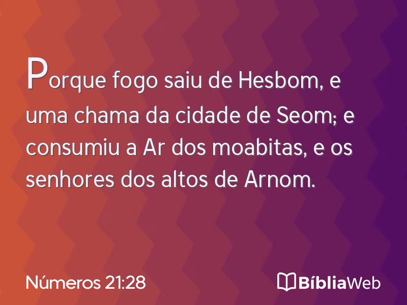 Números 21:28 em imagem para compartilhar