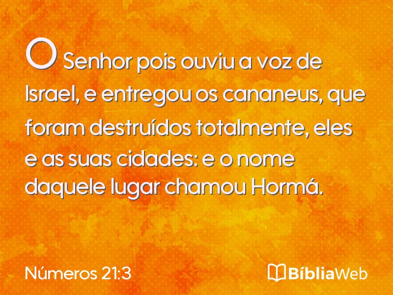 Números 21:3 em imagem para compartilhar