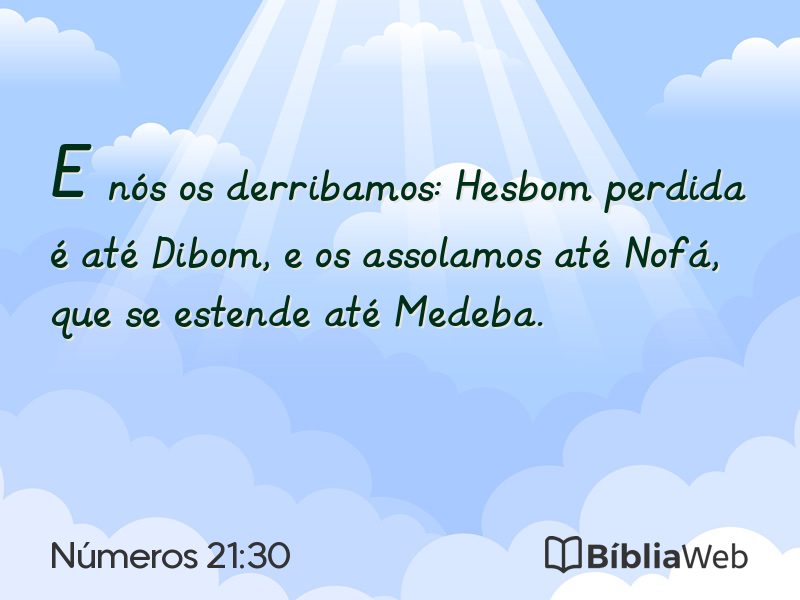 Números 21:30 em imagem para compartilhar