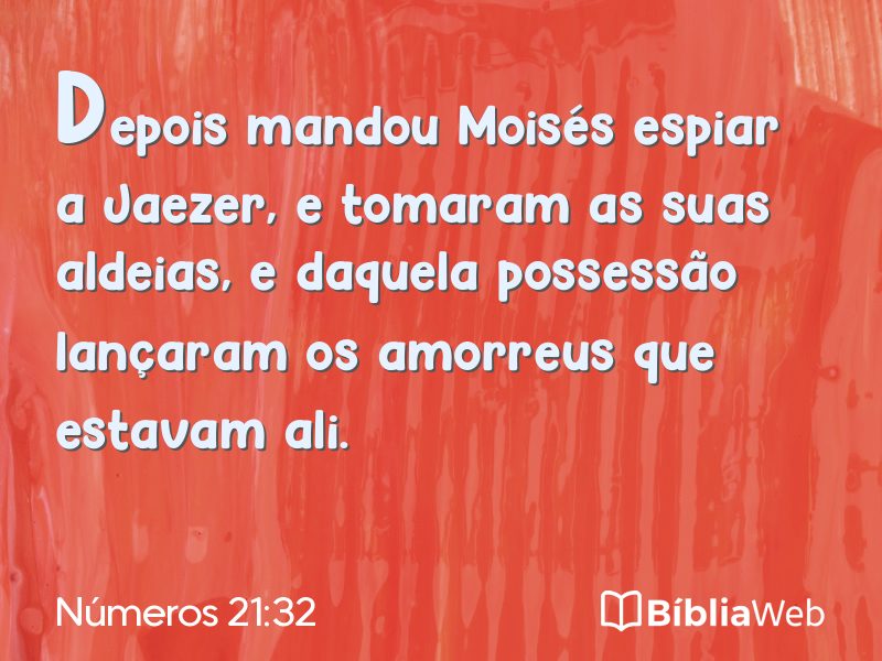 Números 21:32 em imagem para compartilhar