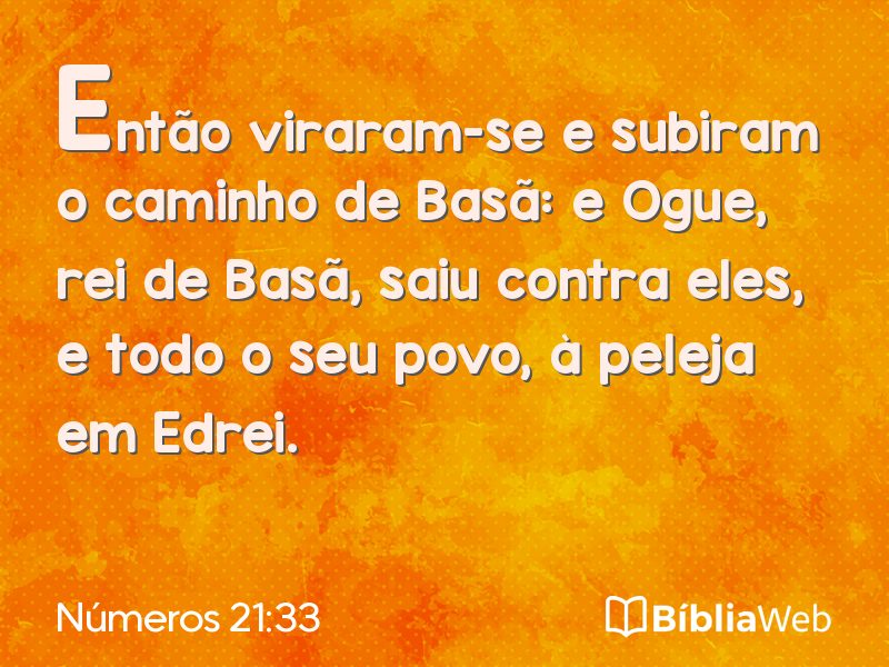 Números 21:33 em imagem para compartilhar
