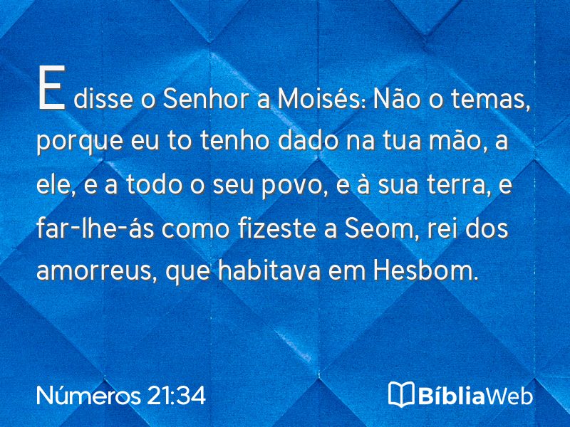 Números 21:34 em imagem para compartilhar