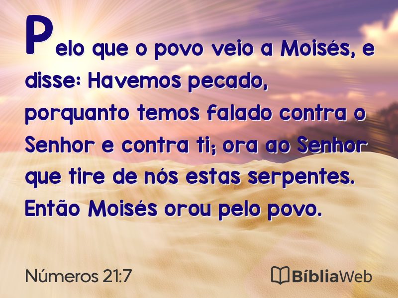 Números 21:7 em imagem para compartilhar