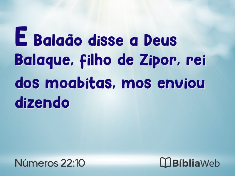 Números 22:10 em imagem para compartilhar