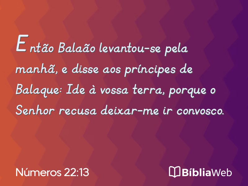 Números 22:13 em imagem para compartilhar
