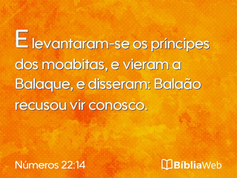 Números 22:14 em imagem para compartilhar