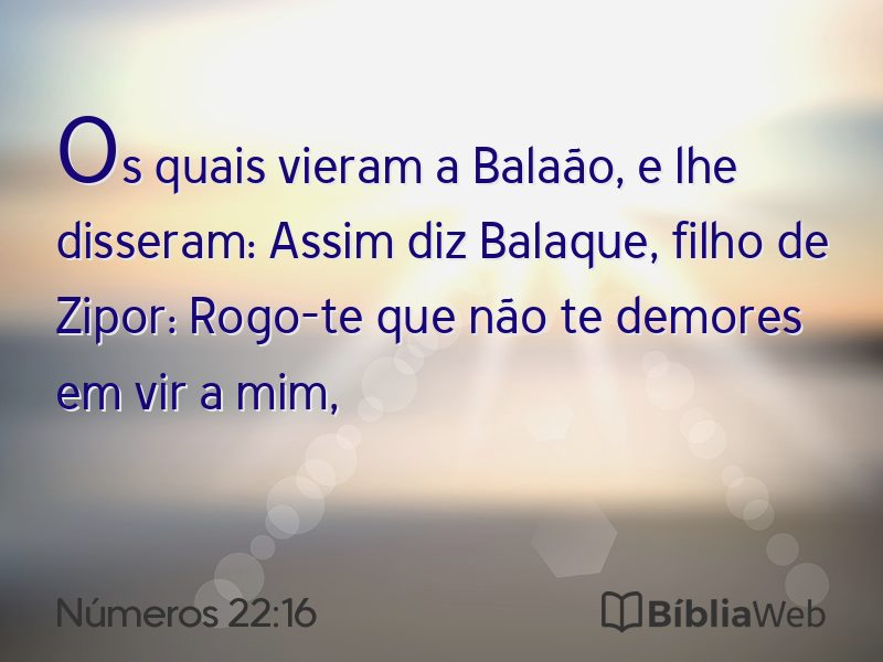 Números 22:16 em imagem para compartilhar