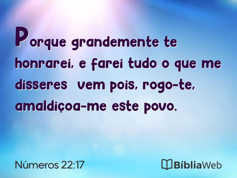 Números 22:17 em imagem para compartilhar
